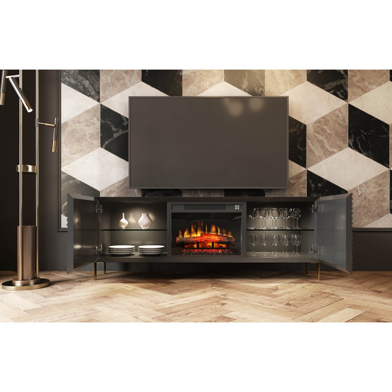 Canora Grey Anaica TV Stand for TVs up to 58" with Fireplace Included